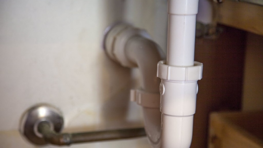 Pipe underneath sink